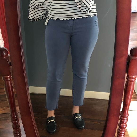 Tractr Denim - Tractr High Rise Skinny Jeans 12 Fray Hem Blue New